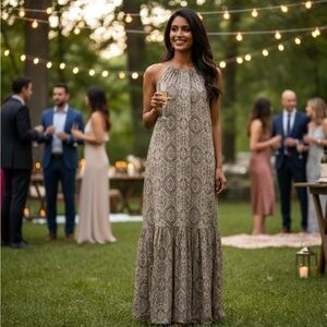 Banana Republic Factory Paisley Cotton Sleeveless Maxi Dress SZ Large